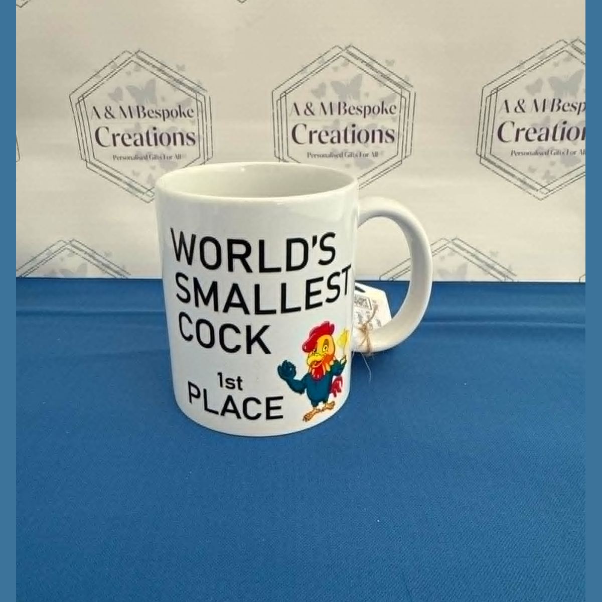 A bold adults‑only humour mug featuring a cheeky rooster design and a playful award‑style punchline. Perfect for grown‑ups who love a laugh and aren’t easily offended.
