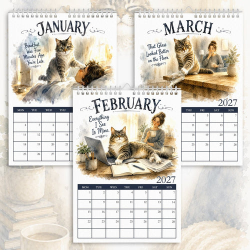 2027 Cat Calendar – “Things I Need You to Know” | Cute Illustrated Cat Lover Gift