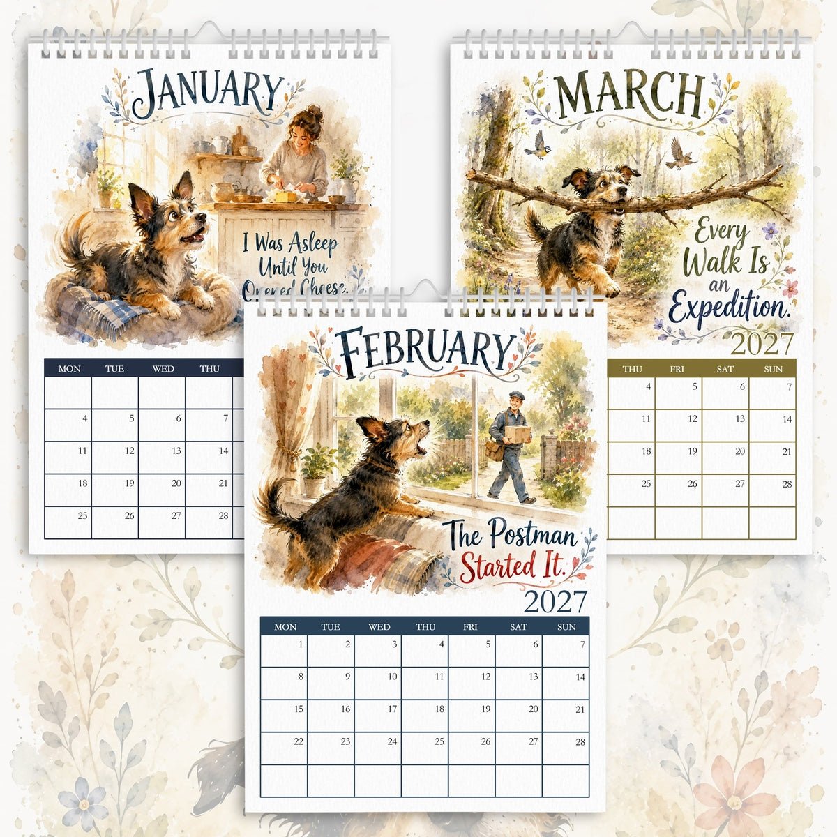 2027 Dog Calendar – “Things I Need You to Know” | Watercolour Dog Lover Gift