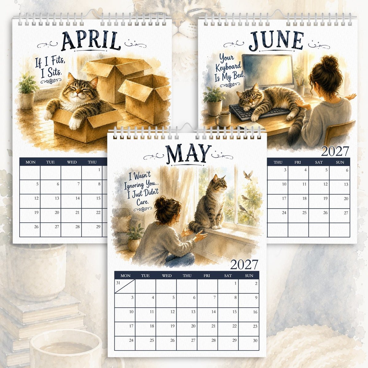 2027 Cat Calendar – “Things I Need You to Know” | Cute Illustrated Cat Lover Gift