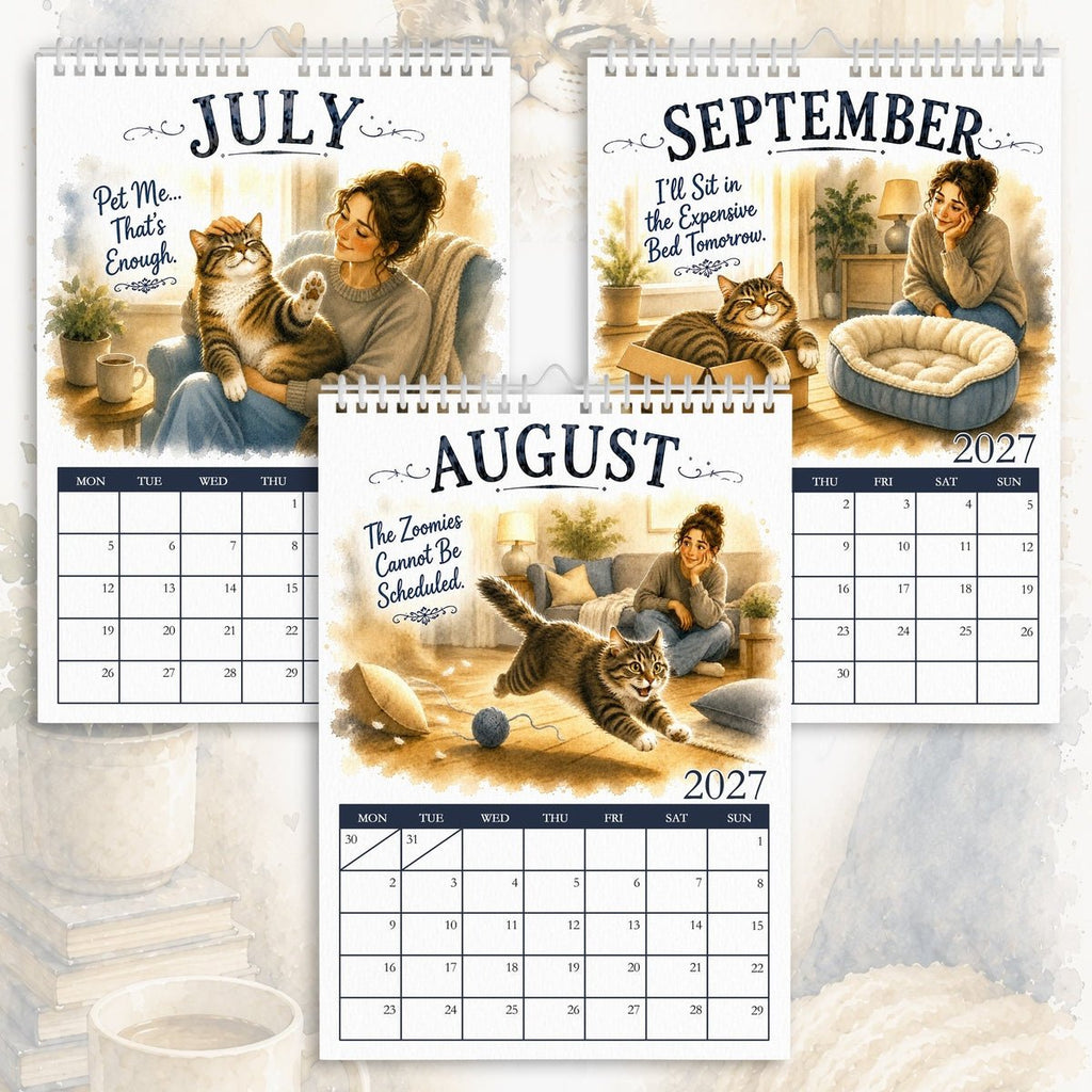 2027 Cat Calendar – “Things I Need You to Know” | Cute Illustrated Cat Lover Gift