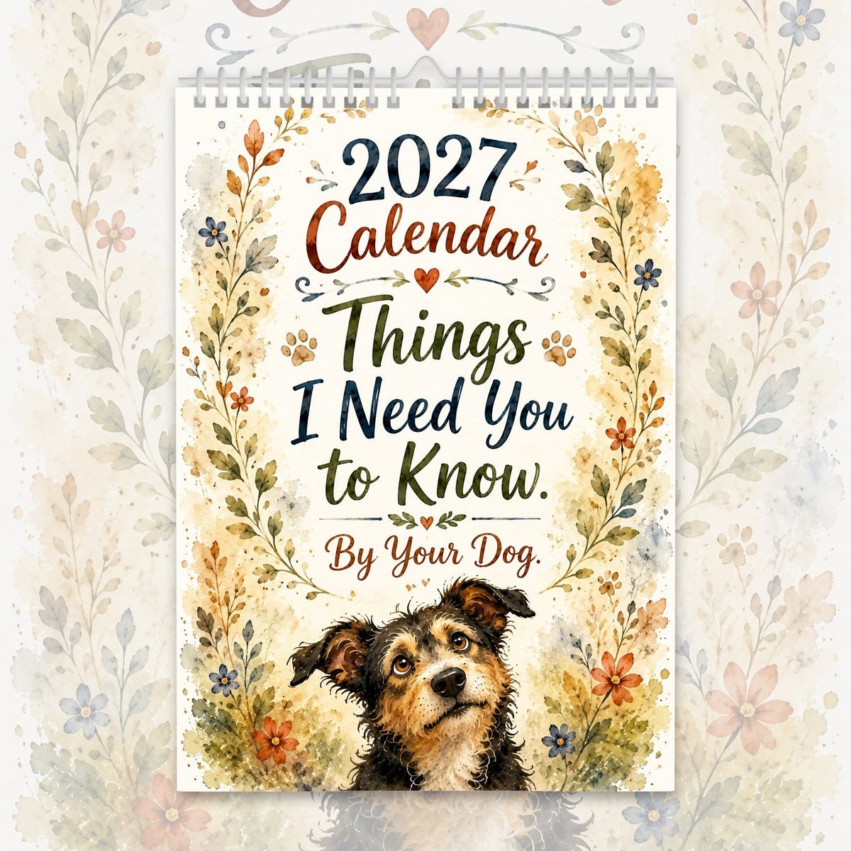 2027 Dog Calendar – “Things I Need You to Know” | Watercolour Dog Lover Gift