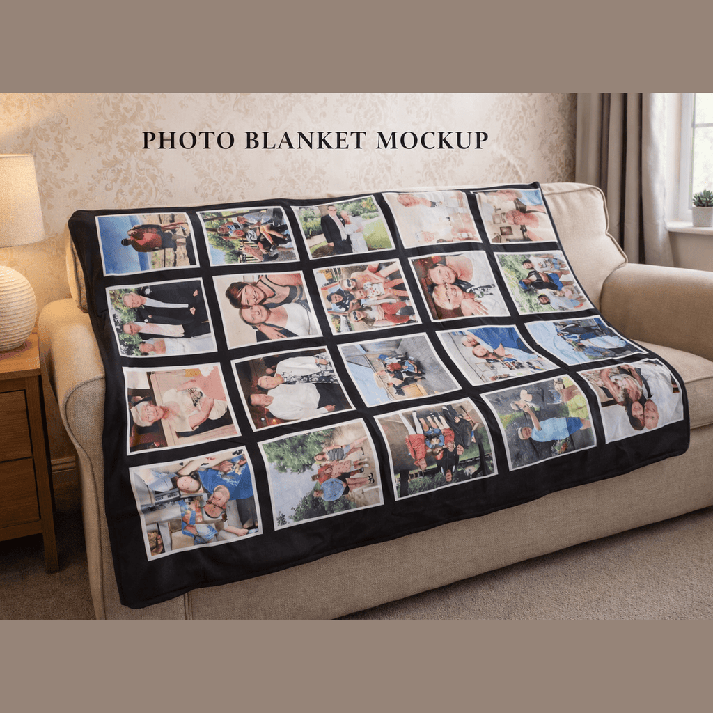 Wrap your favourite memories around you with a beautifully personalised 20‑panel photo blanket. Soft, cosy, and perfect for gifting — handmade with love in Hull.
