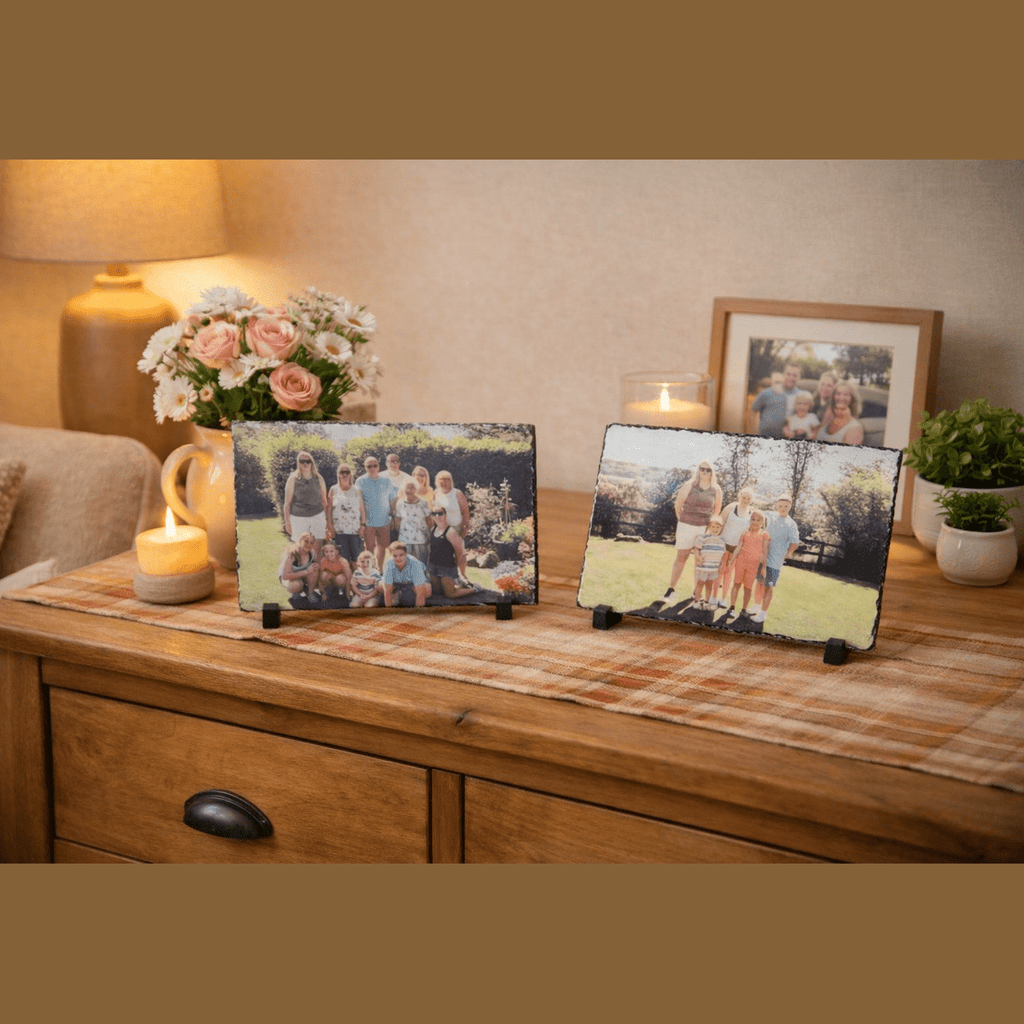 Personalised Rock Slate – Natural Stone Photo Keepsake, Any Name or Message