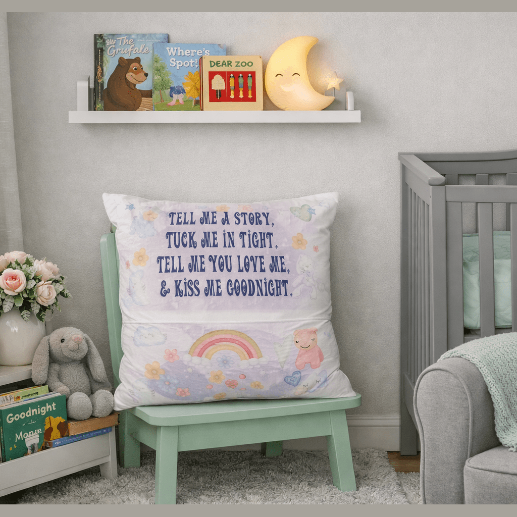 Personalised Book Cushion with Pocket – Children’s Reading Gift, Any Name & Design