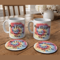 Personalised Mug & Coaster Set – Handmade Teacher & Gift Mug, Any Name or Photo