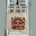Cute Animal Tote Bag with Matching Pouch – Capybara, Giraffe, Teddy Bear & Highland Coo Designs