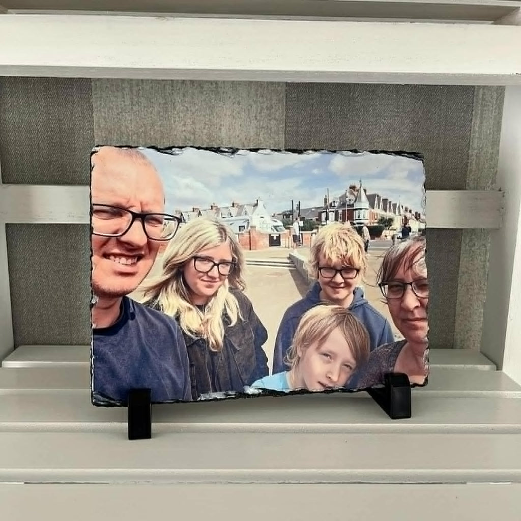 Personalised Rock Slate – Natural Stone Photo Keepsake, Any Name or Message